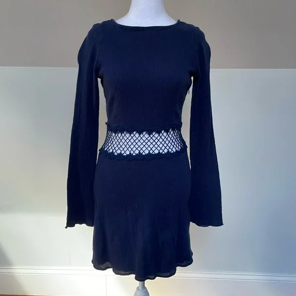 aqua crochet mini dress Celine Crochet Mini Dress